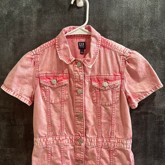 Gap Pink Denim Dress, EUC, Sz XL (12) (145-152cm) (12B) - Picture 3 of 7